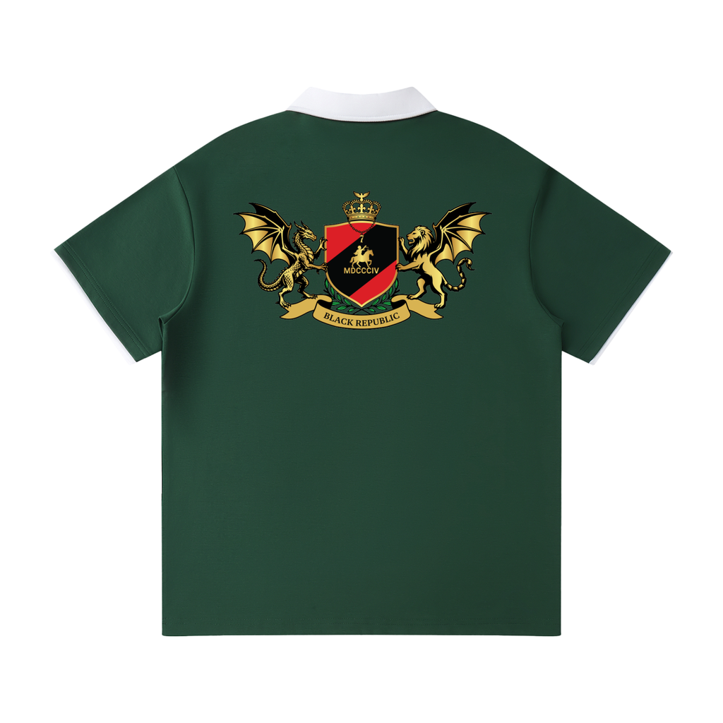 Contrast Collar Raglan Polo Shirt Tee