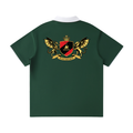 Contrast Collar Raglan Polo Shirt Tee