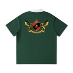 Contrast Collar Raglan Polo Shirt Tee