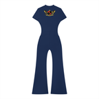 Women’s Tight Flared Leg Quarter-Zip Jumpsuit