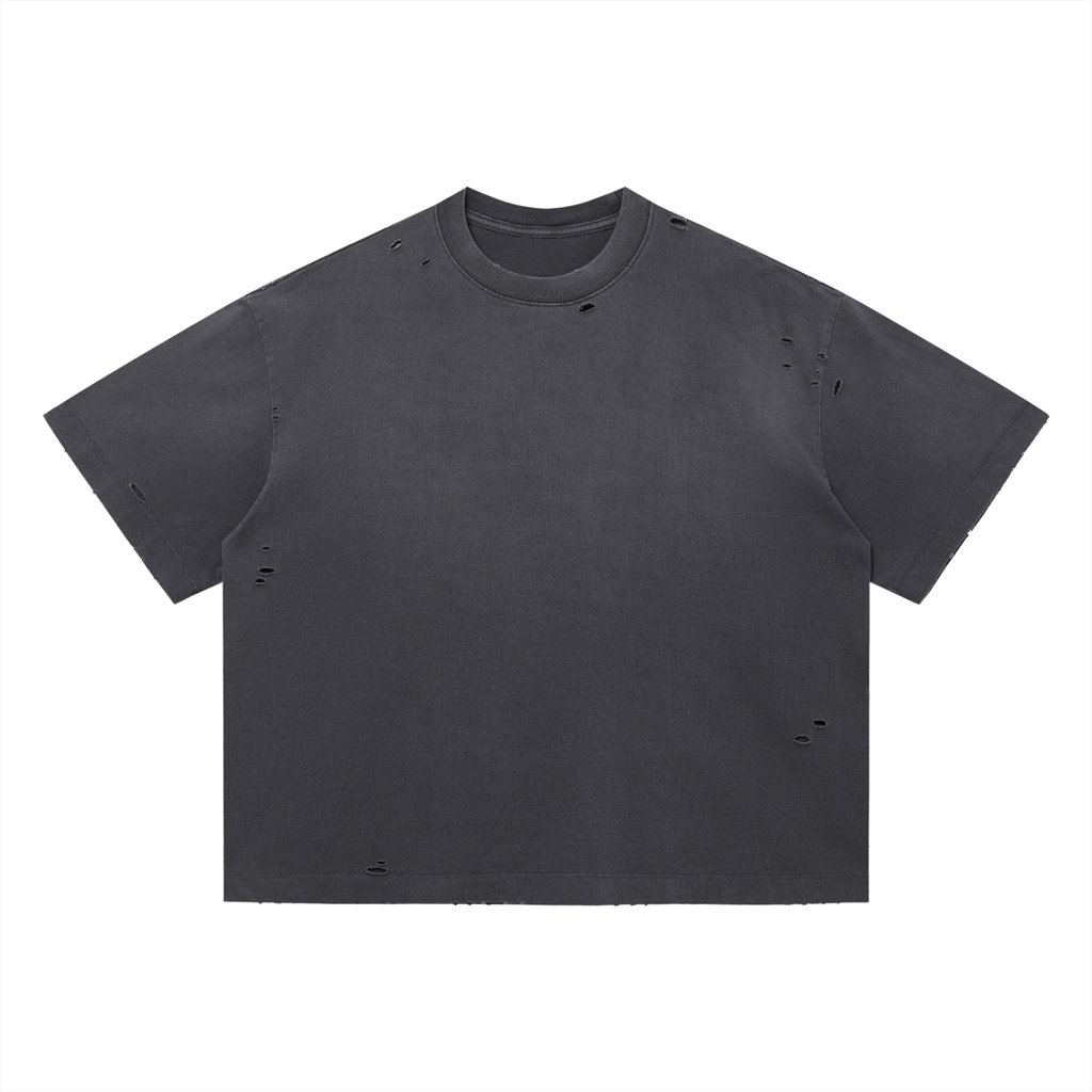 Vintage Washed Distressed Boxy Oversized Tee