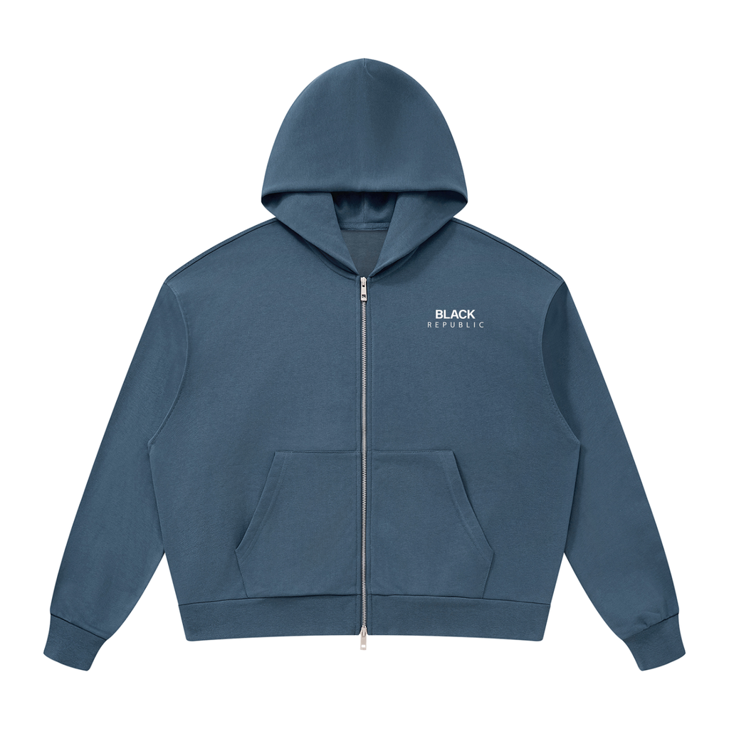 Drop Shoulder Full Zip Hoodie