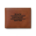 "Black Capitalist Matter" Embossed Leather Card Wallet