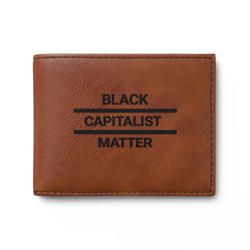 "Black Capitalist Matter" Embossed Leather Card Wallet