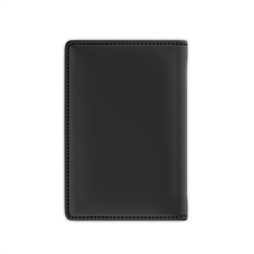 Black Republic Crest Passport Cover — Luxury Travel Passport Holder with Red & Gold Heraldic Shield