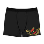 Black Heraldic Crest Men’s Stretch Boxer Briefs