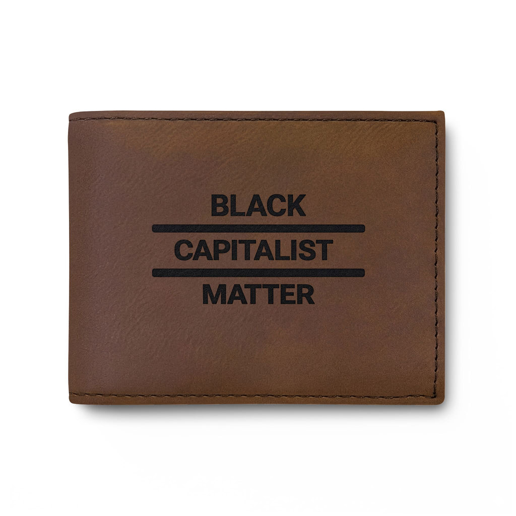 "Black Capitalist Matter" Embossed Leather Card Wallet