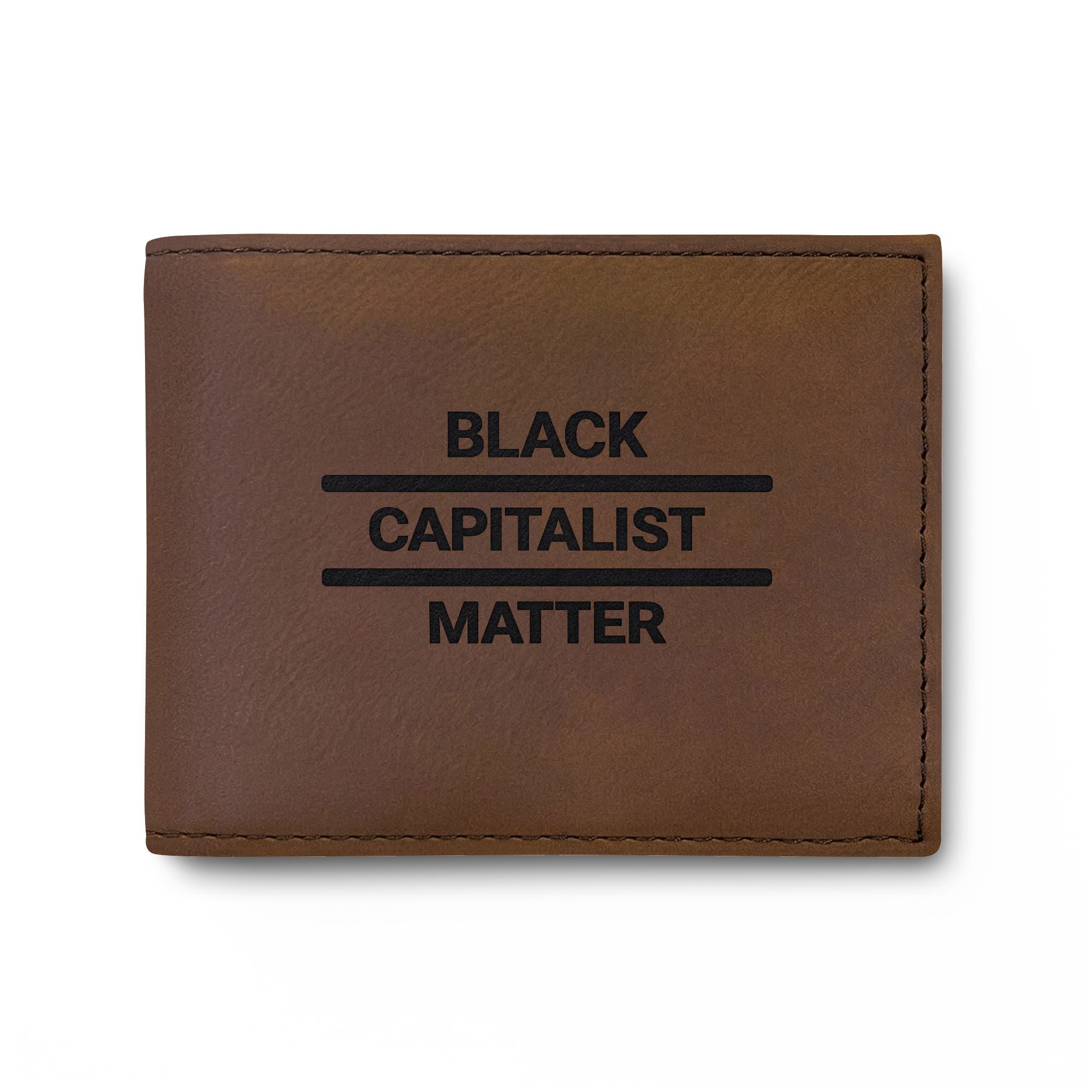 "Black Capitalist Matter" Embossed Leather Card Wallet