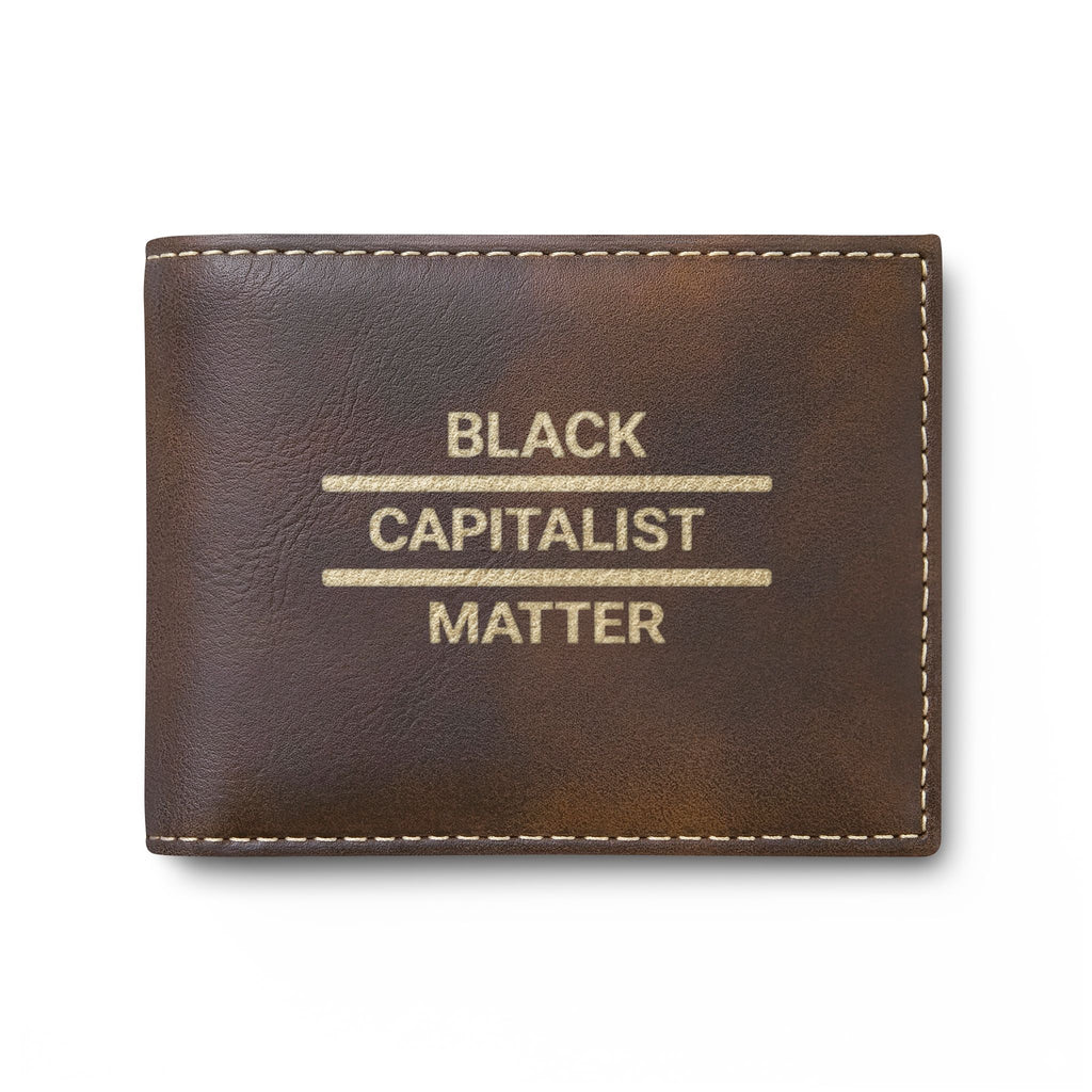"Black Capitalist Matter" Embossed Leather Card Wallet