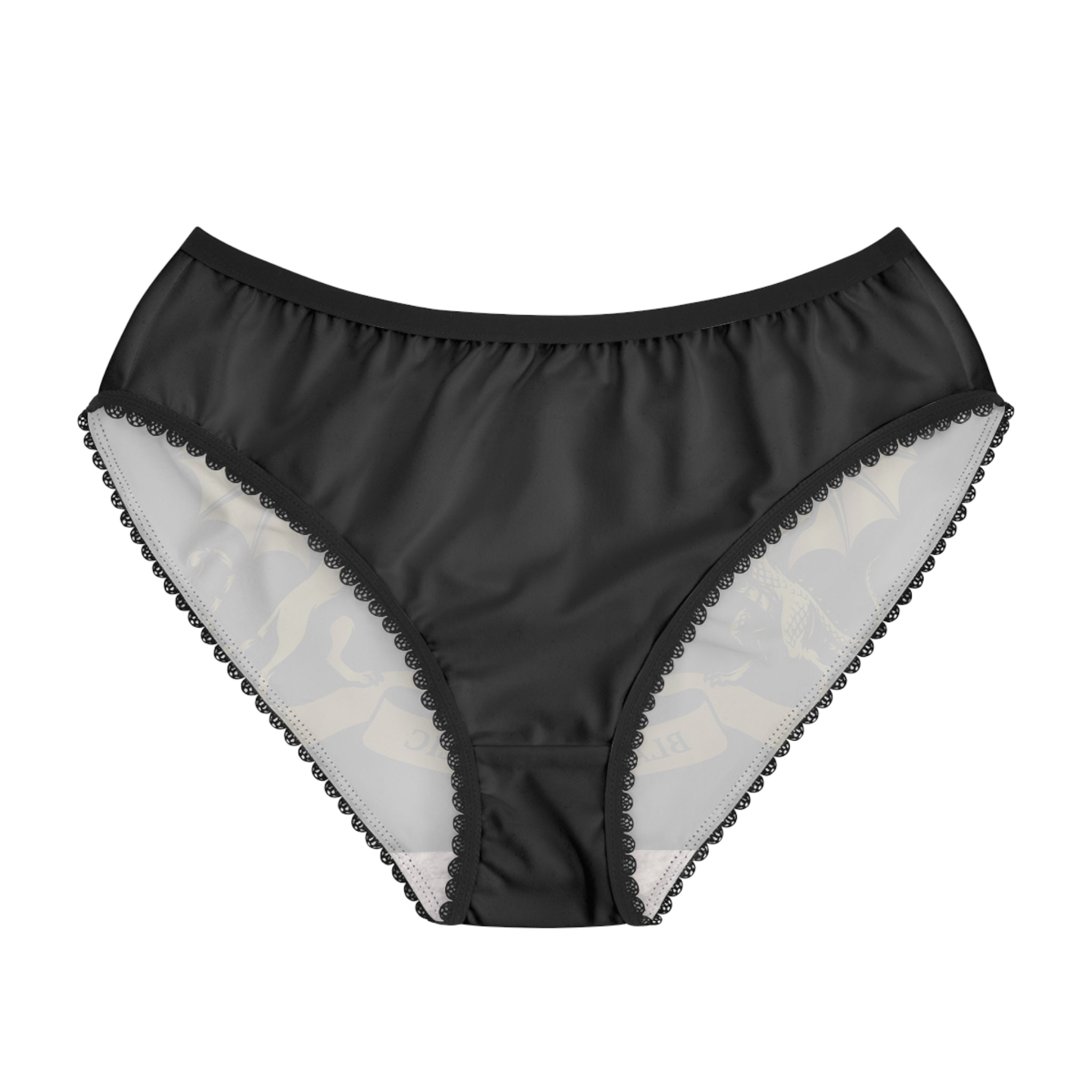 Black Republic Crest Women's Briefs — Gold Heraldic Shield Lingerie