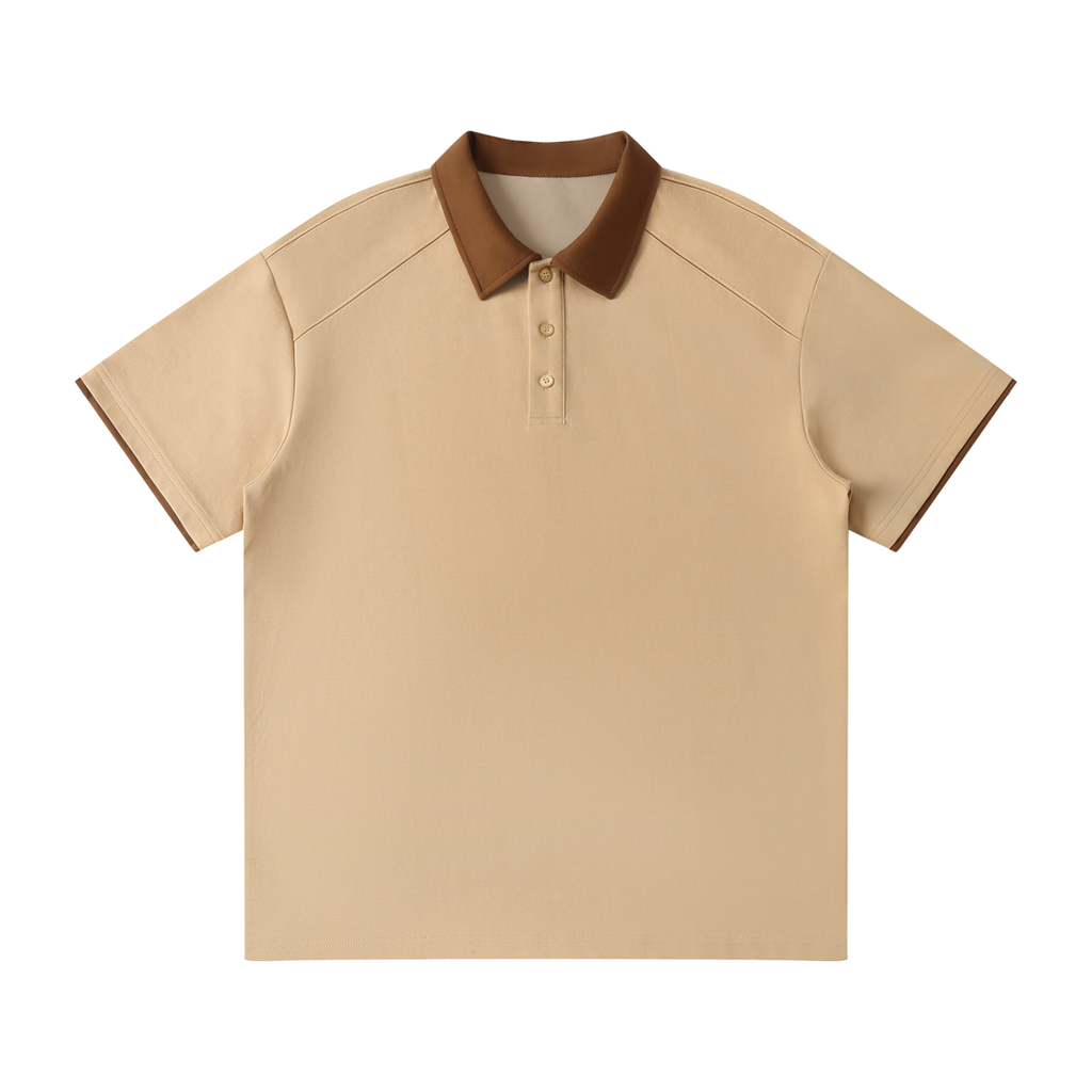 Contrast Collar Raglan Polo Shirt Tee