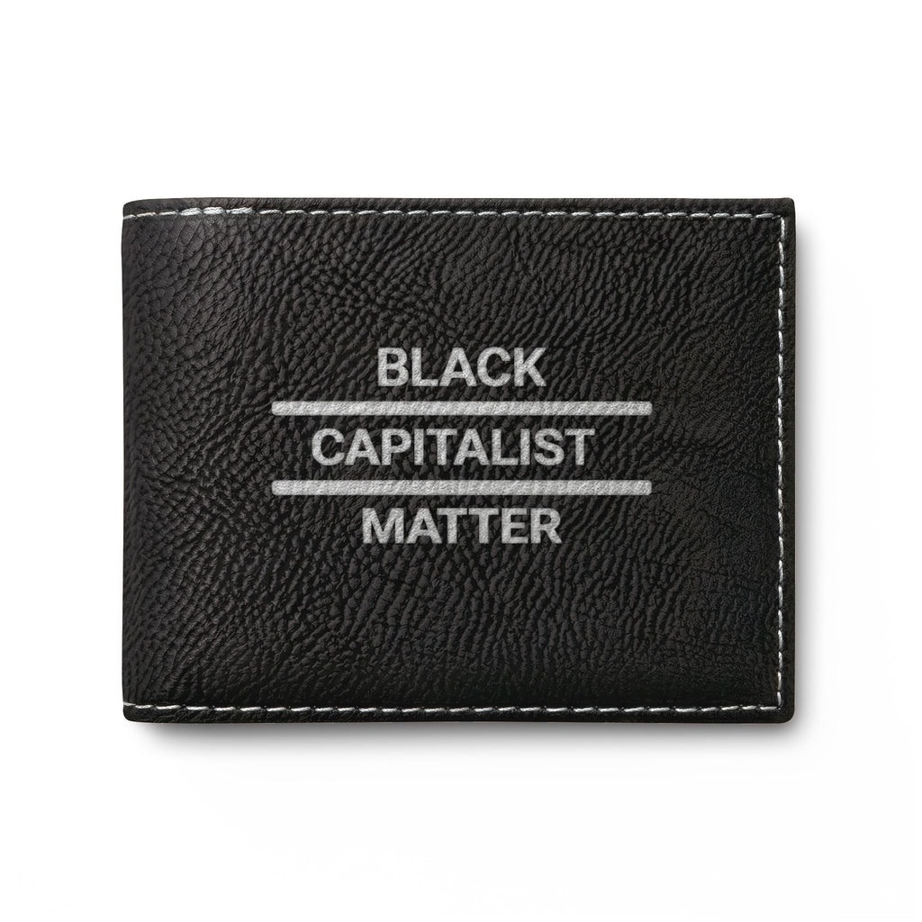 "Black Capitalist Matter" Embossed Leather Card Wallet