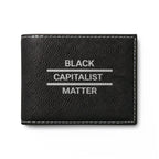 "Black Capitalist Matter" Embossed Leather Card Wallet