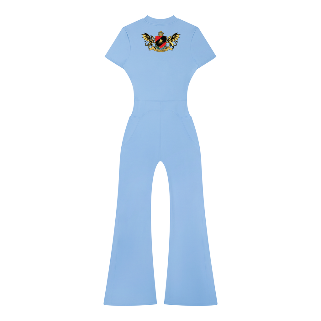 Women’s Tight Flared Leg Quarter-Zip Jumpsuit