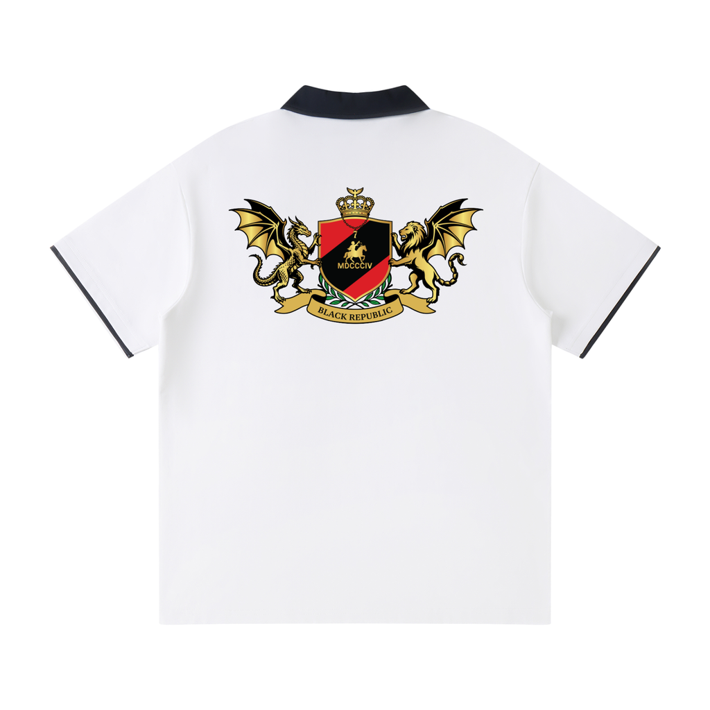 Contrast Collar Raglan Polo Shirt Tee