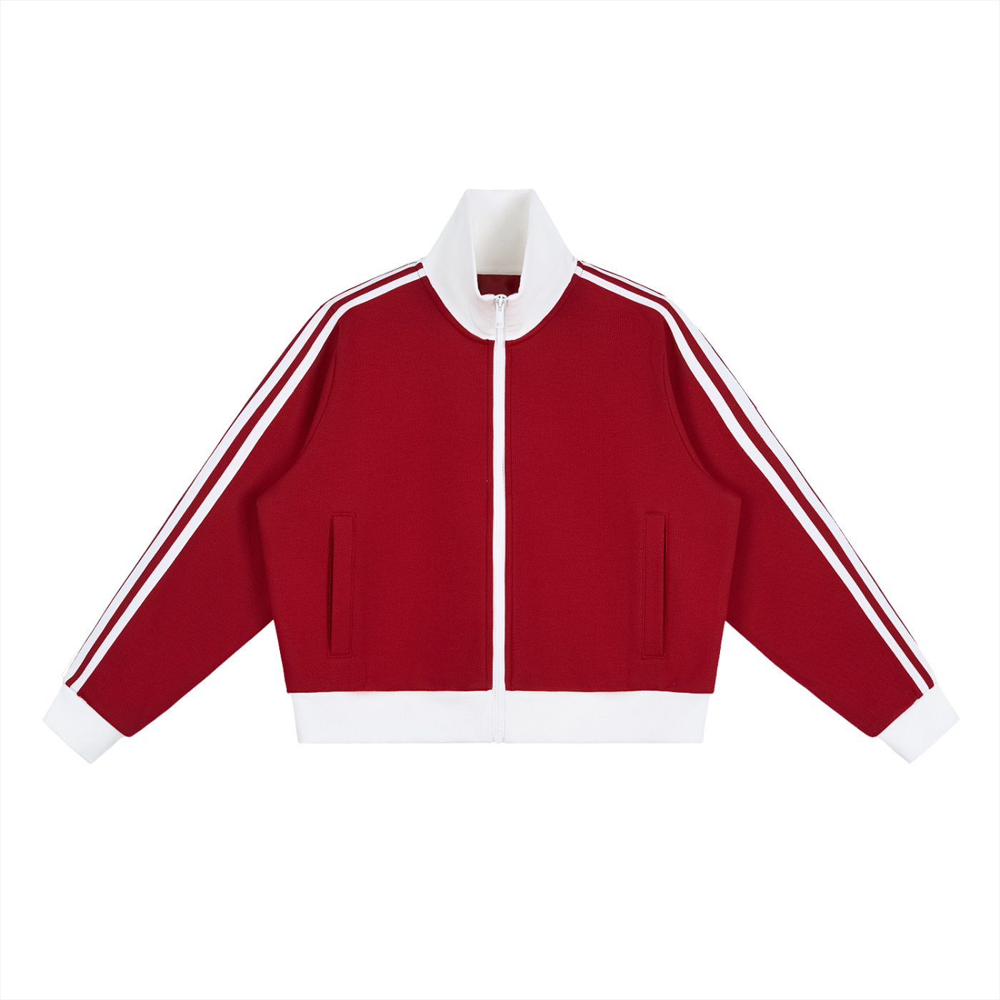 1804 Stripe Fleece Cropped Track Jacket