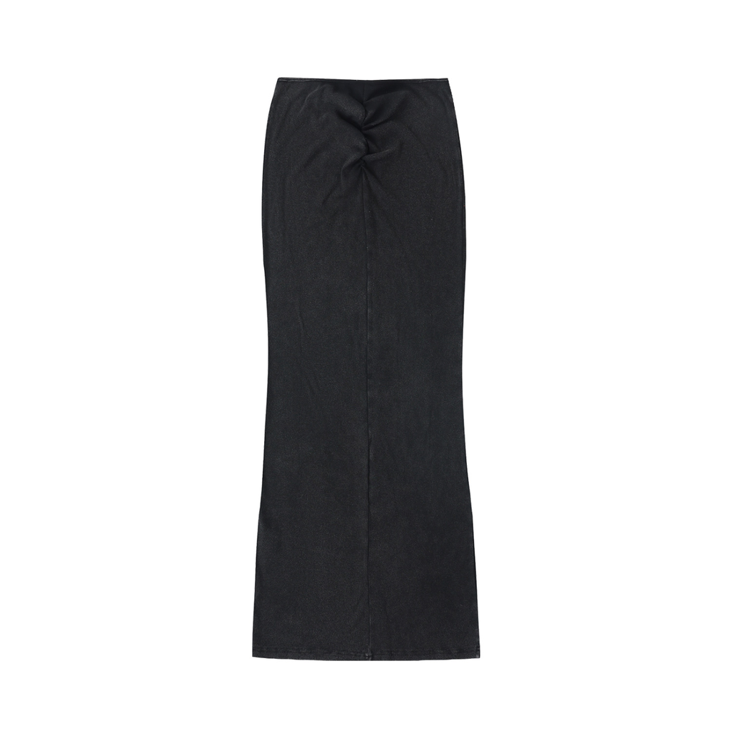 1804 Dyed Washed Drawstring Maxi Skirt