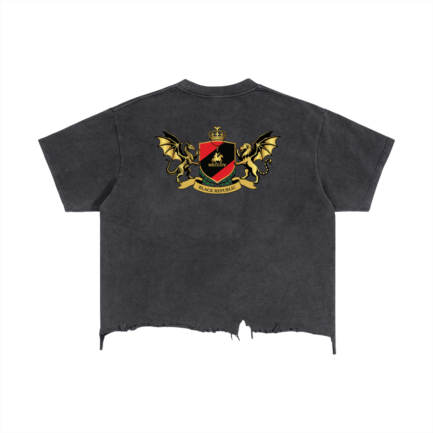 1804 Vintage Wash Boxy Distressed Hem Tee