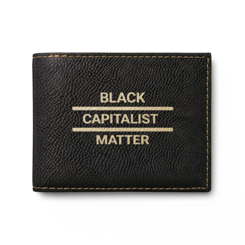 "Black Capitalist Matter" Embossed Leather Card Wallet