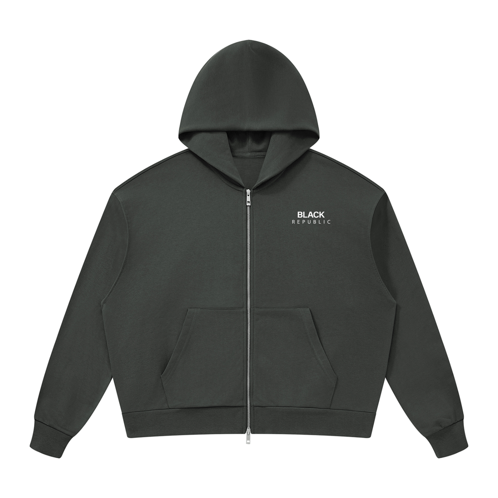 Drop Shoulder Full Zip Hoodie