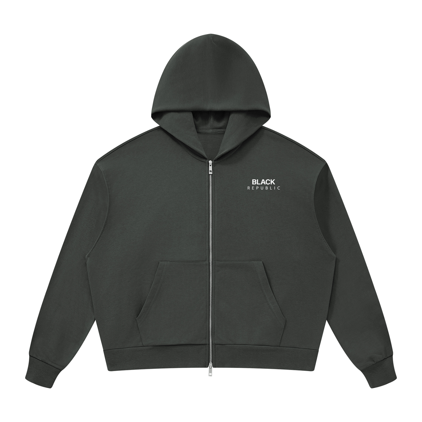 Drop Shoulder Full Zip Hoodie