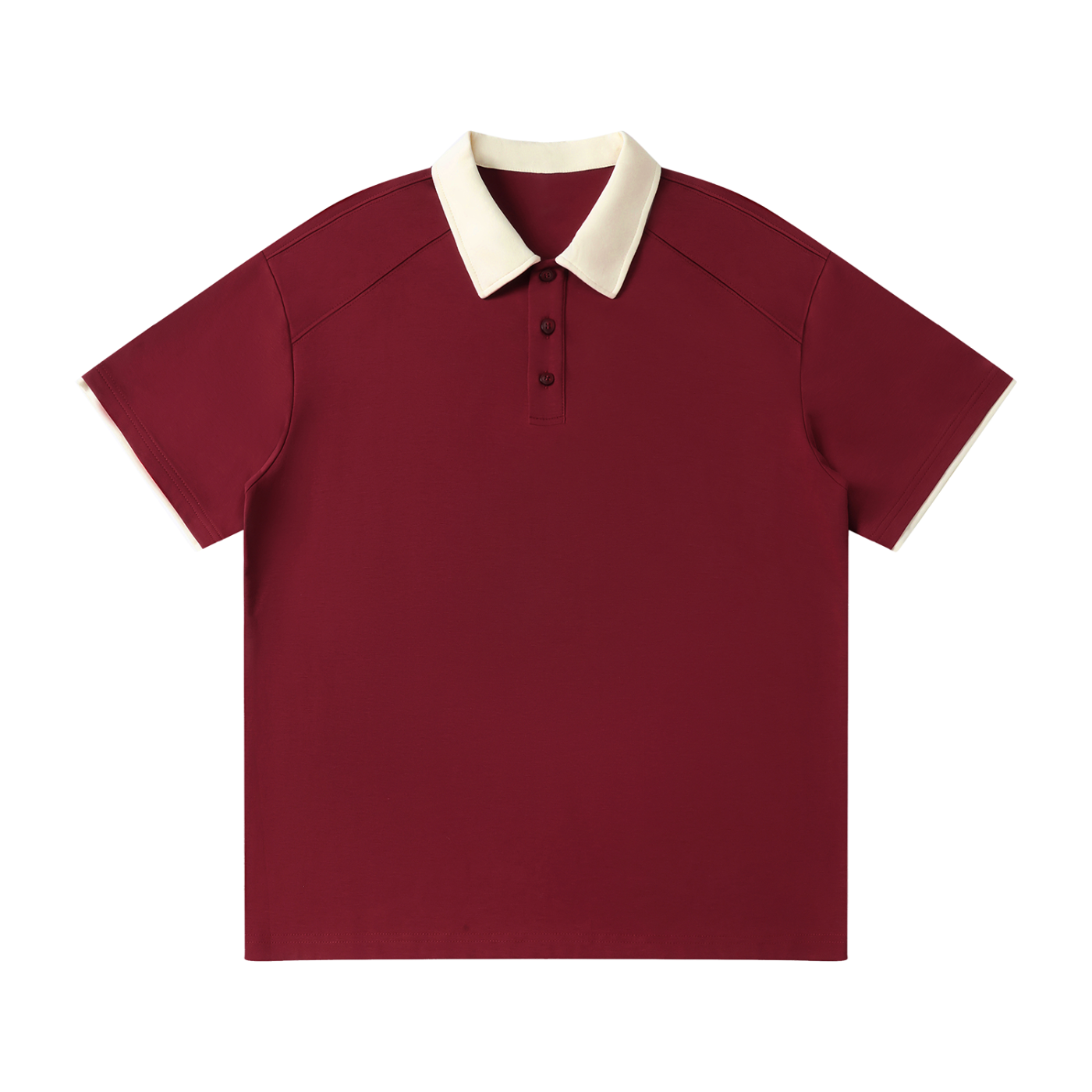 Contrast Collar Raglan Polo Shirt Tee