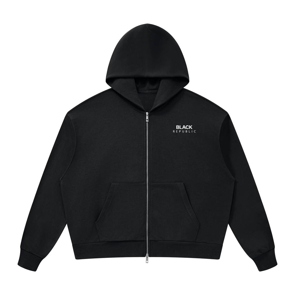 Drop Shoulder Full Zip Hoodie