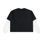 Layered Contrast Sleeve Cotton Tee