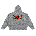 Leopard Print Waffle Full Zip Hoodie