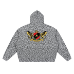 Leopard Print Waffle Full Zip Hoodie