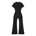 Women’s Tight Flared Leg Quarter-Zip Jumpsuit