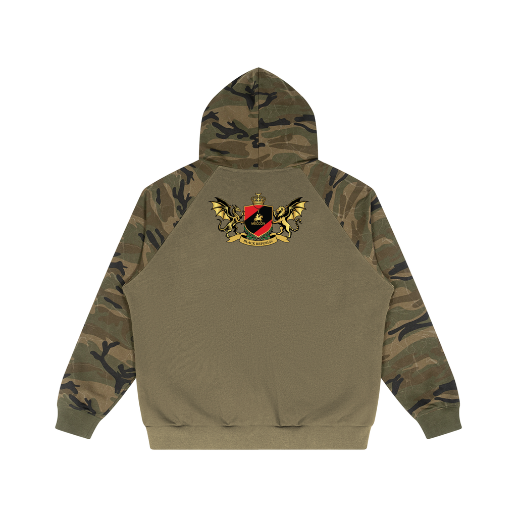 Camo-Splice Raglan Zip Hoodie
