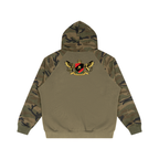 Camo-Splice Raglan Zip Hoodie