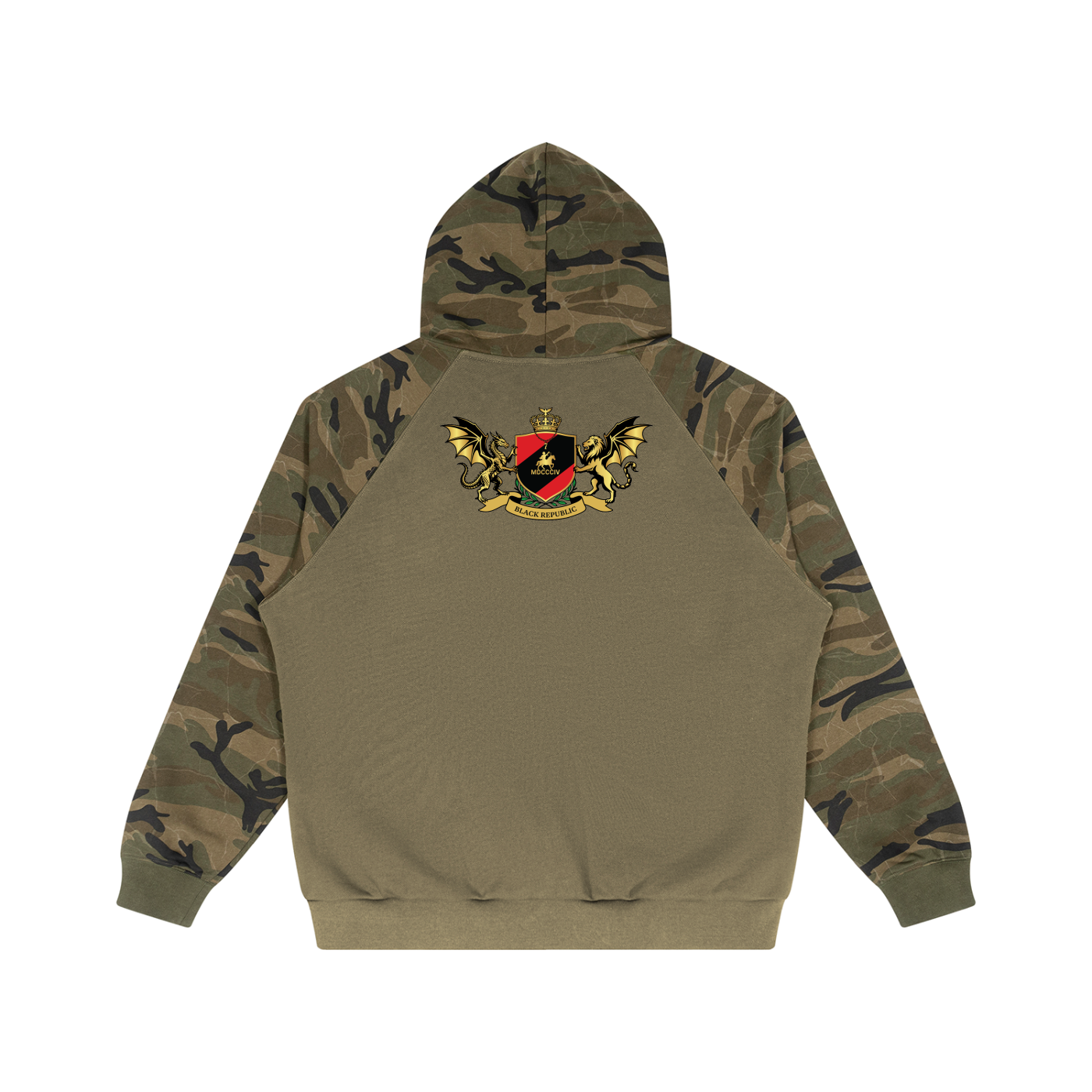 Camo-Splice Raglan Zip Hoodie