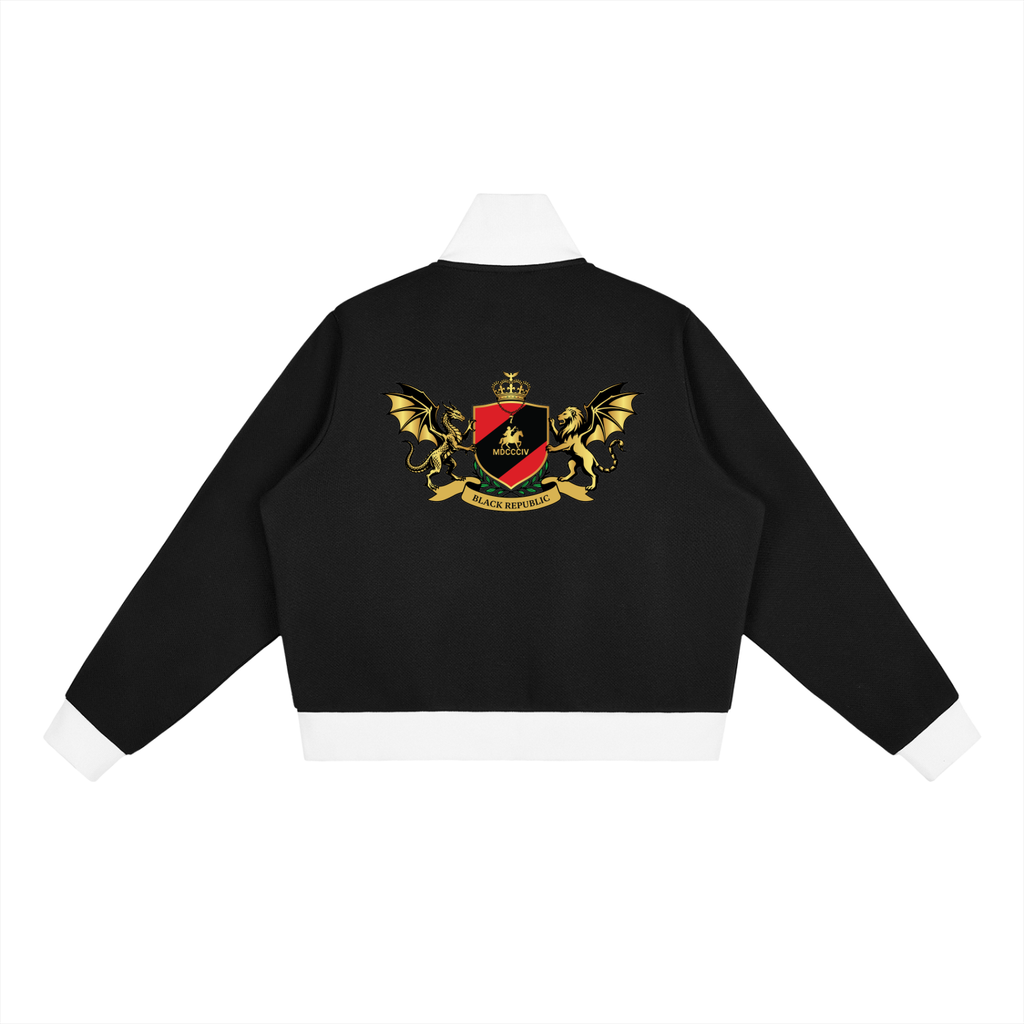 1804 Stripe Fleece Cropped Track Jacket