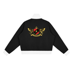 1804 Stripe Fleece Cropped Track Jacket