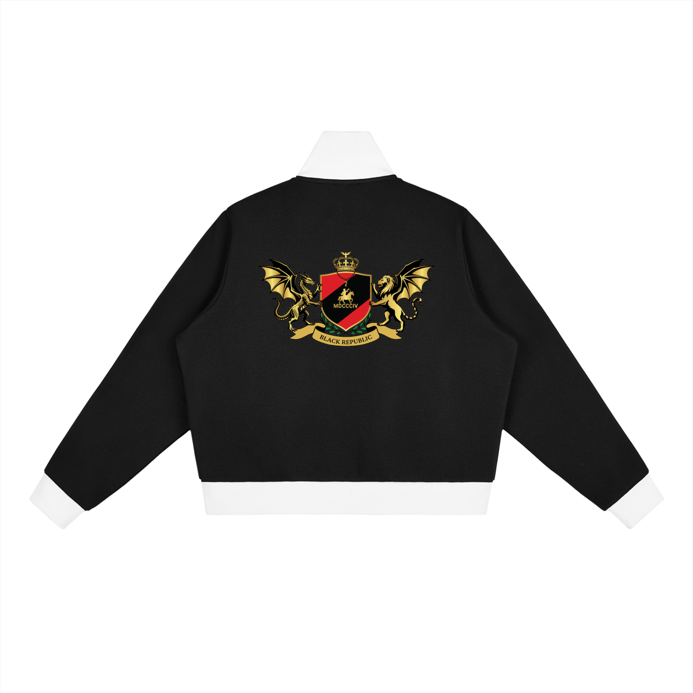 1804 Stripe Fleece Cropped Track Jacket