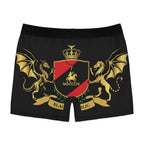 Black Heraldic Crest Men’s Stretch Boxer Briefs