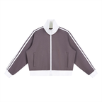 1804 Stripe Fleece Cropped Track Jacket