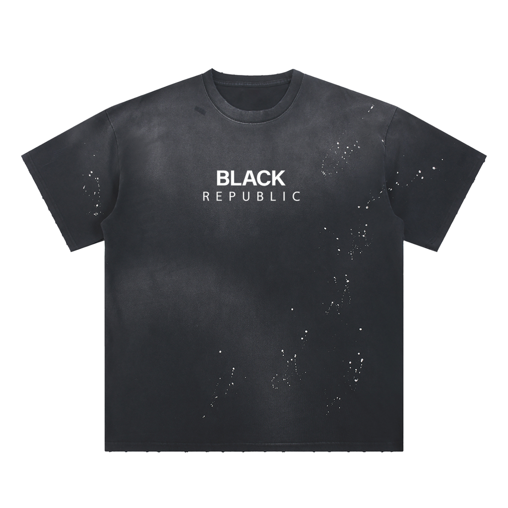Hand-Frayed Sunfade Paint Splatter Tee
