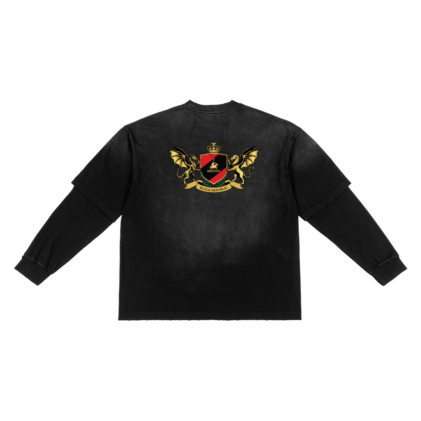 1804 Sunfade Hand-Frayed Faux Two-Piece Tee