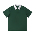 Contrast Collar Raglan Polo Shirt Tee