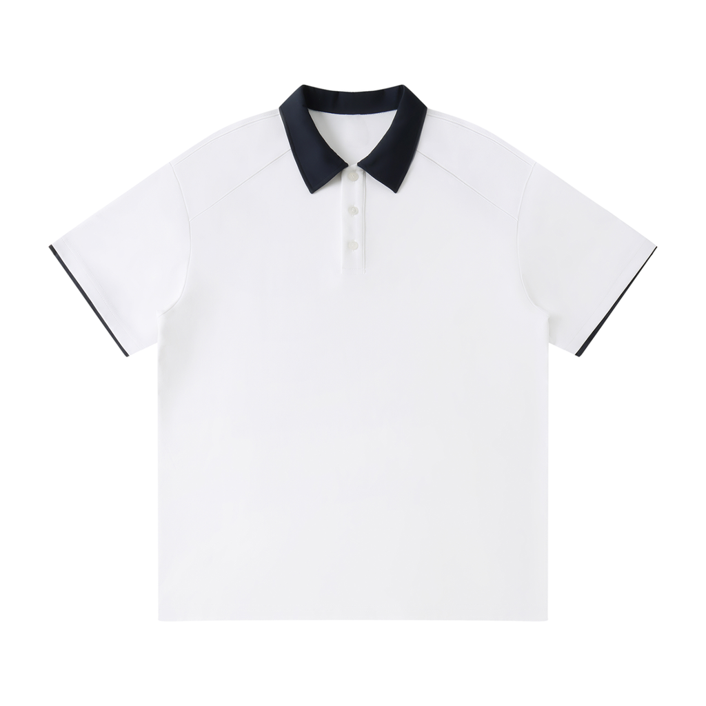 Contrast Collar Raglan Polo Shirt Tee