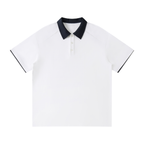 Contrast Collar Raglan Polo Shirt Tee