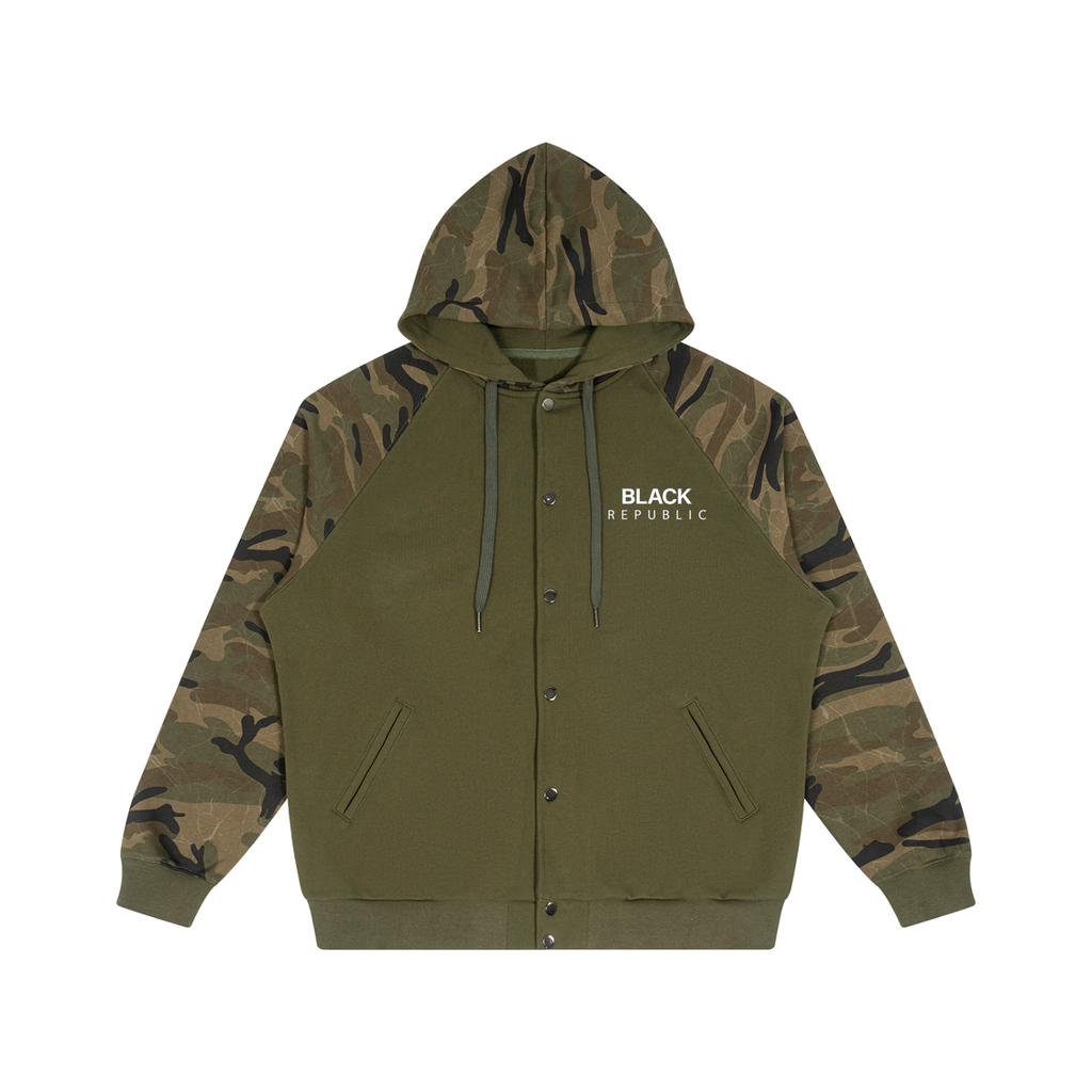 Camo-Splice Raglan Zip Hoodie
