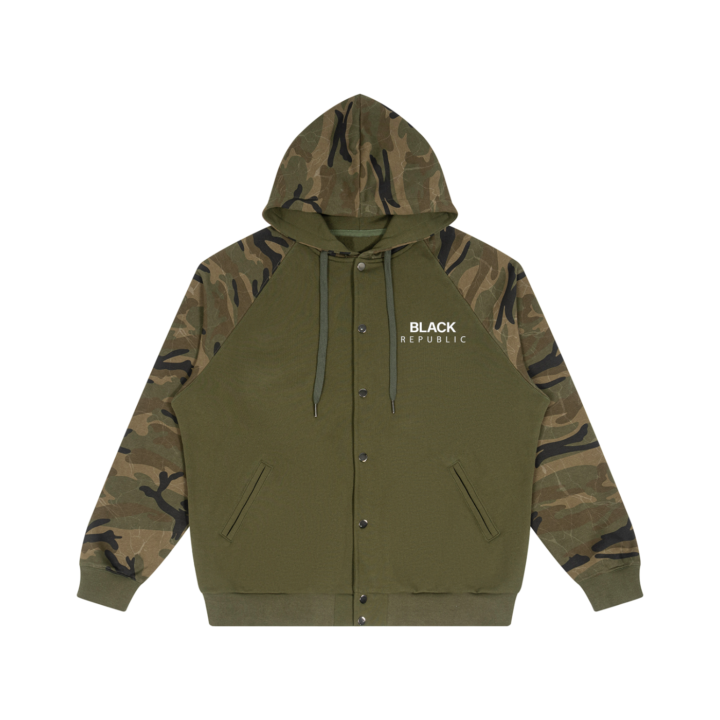 Camo-Splice Raglan Zip Hoodie