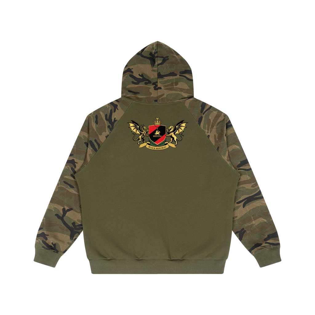 Camo-Splice Raglan Zip Hoodie