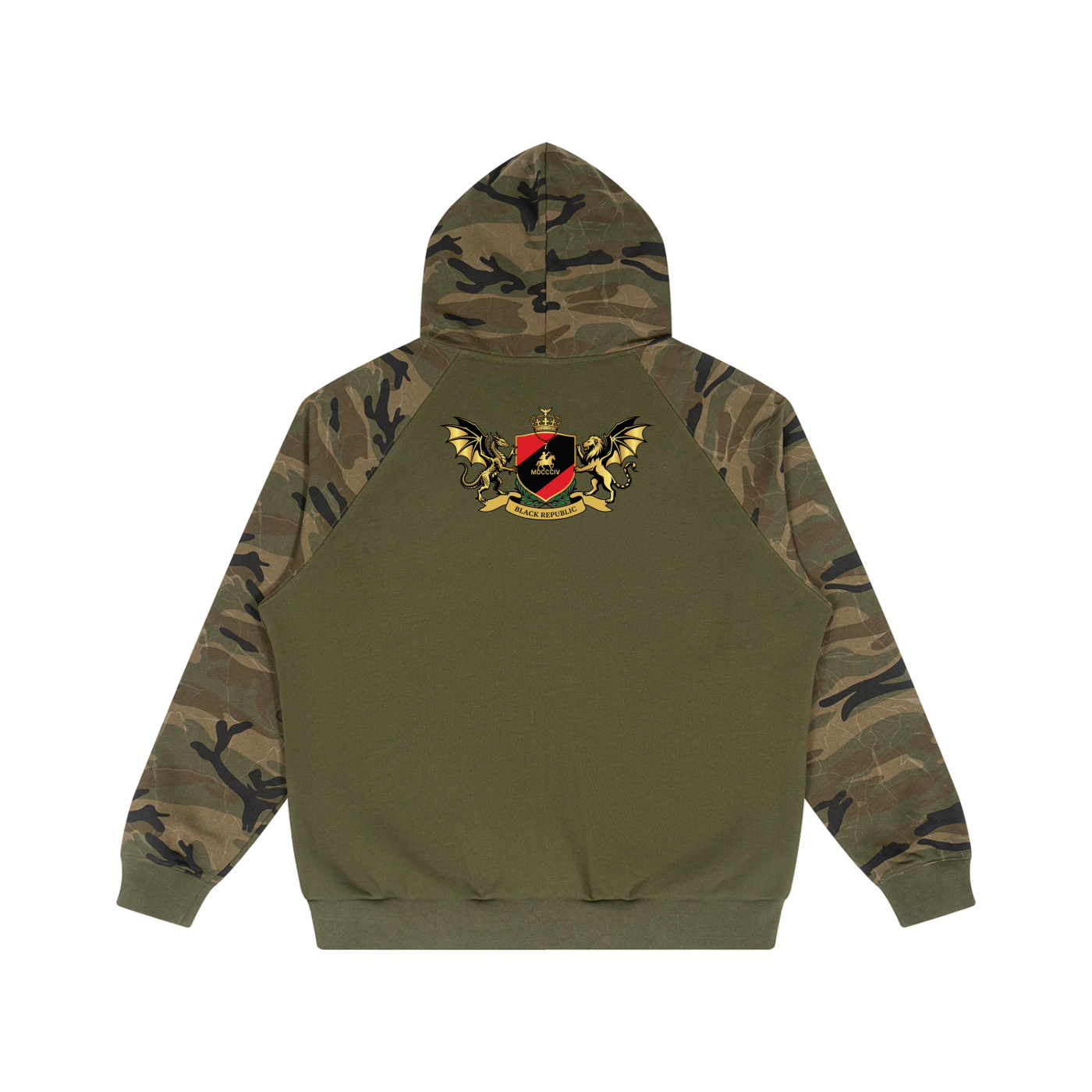 Camo-Splice Raglan Zip Hoodie