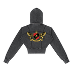 1804 Vintage Washed Cropped Fleece Hoodie