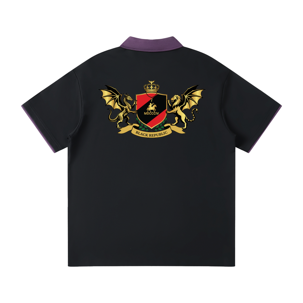 Contrast Collar Raglan Polo Shirt Tee